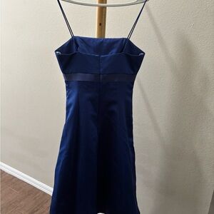 David's Bridal Strapless Blue Dress